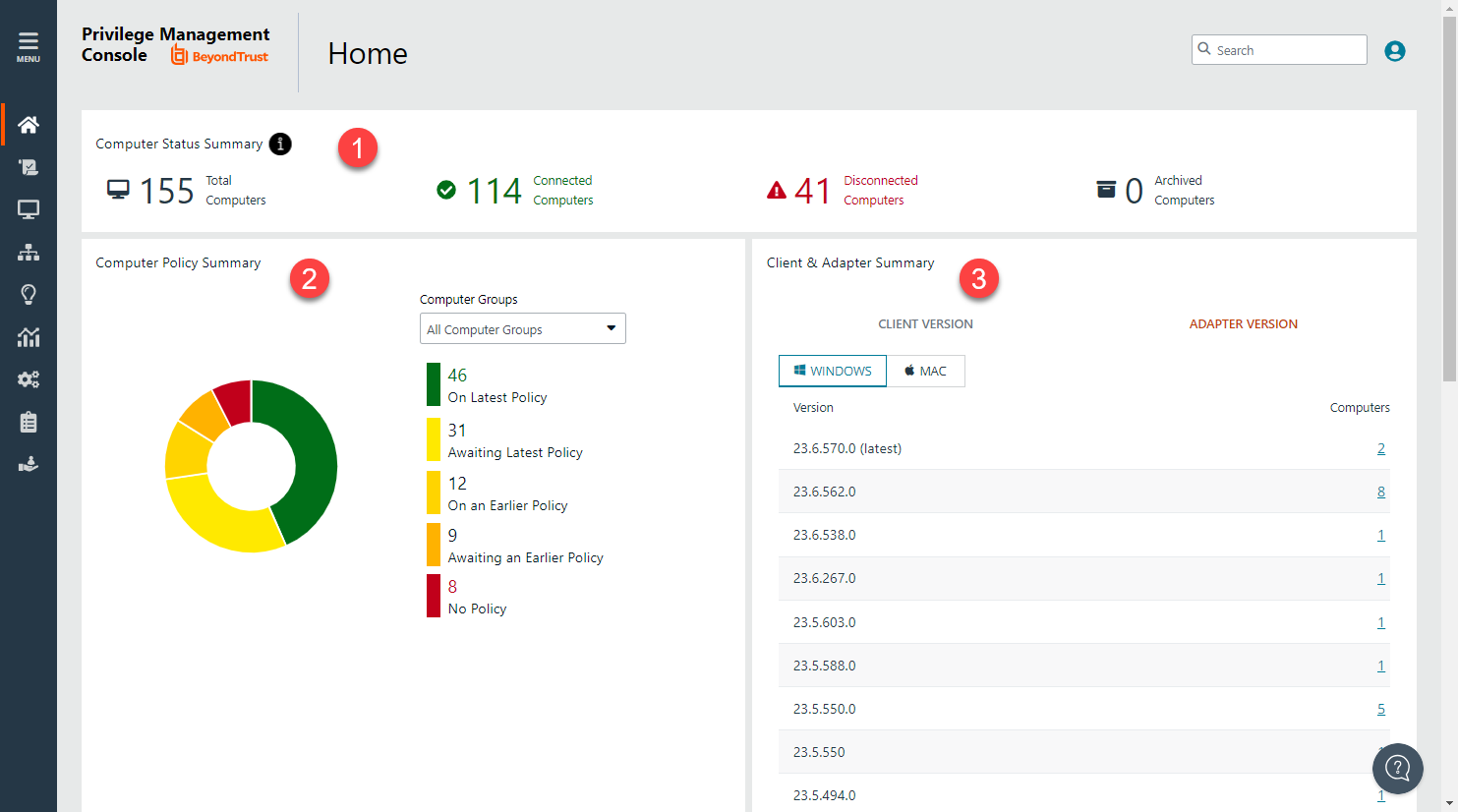 Endpoint Privilege Management Home page