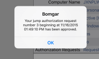 iOS-Autorisierungsnachricht