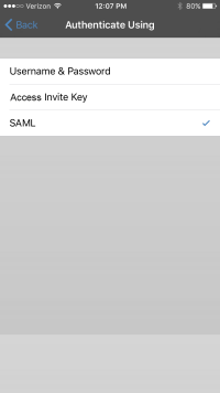 Authentifizieren über > SAML