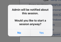 iOS: Sitzungszugriffmeldung