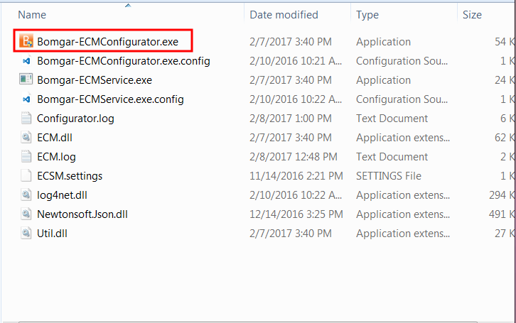 Exe-Datei des ECM-Konfigurators