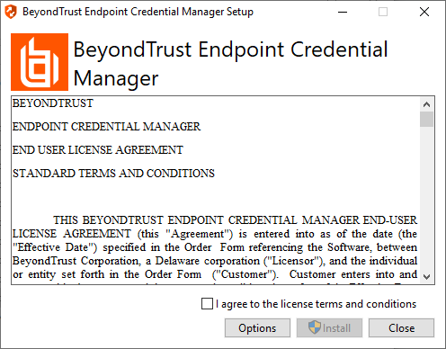 BeyondTrust Endpunkt-Anmeldedaten-Manager: Endbenutzer-Lizenzvereinbarung