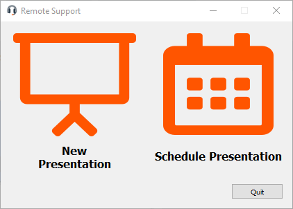 Starten oder Planen einer Präsentation für einen Nur-Präsentation-Support-Techniker