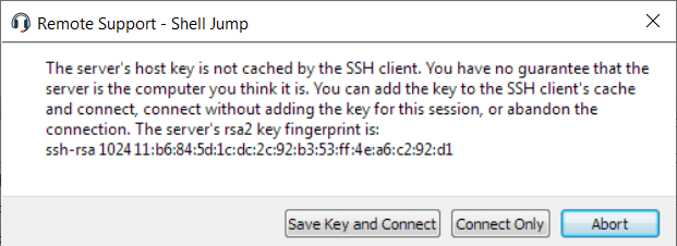 Hostschlüssel des Shell Jump-Servers