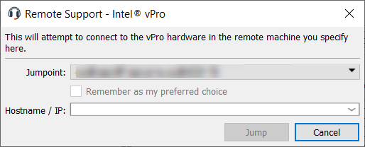 Jump zu Intel vPro-System durchführen
