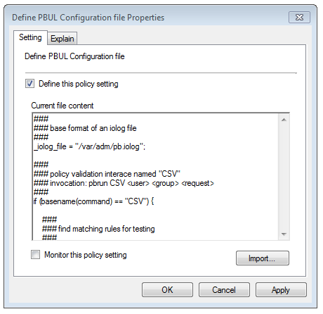 Define PBUL Configuration file Properties