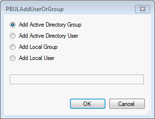 PBUL Add User or Group > Add Active Directory Group