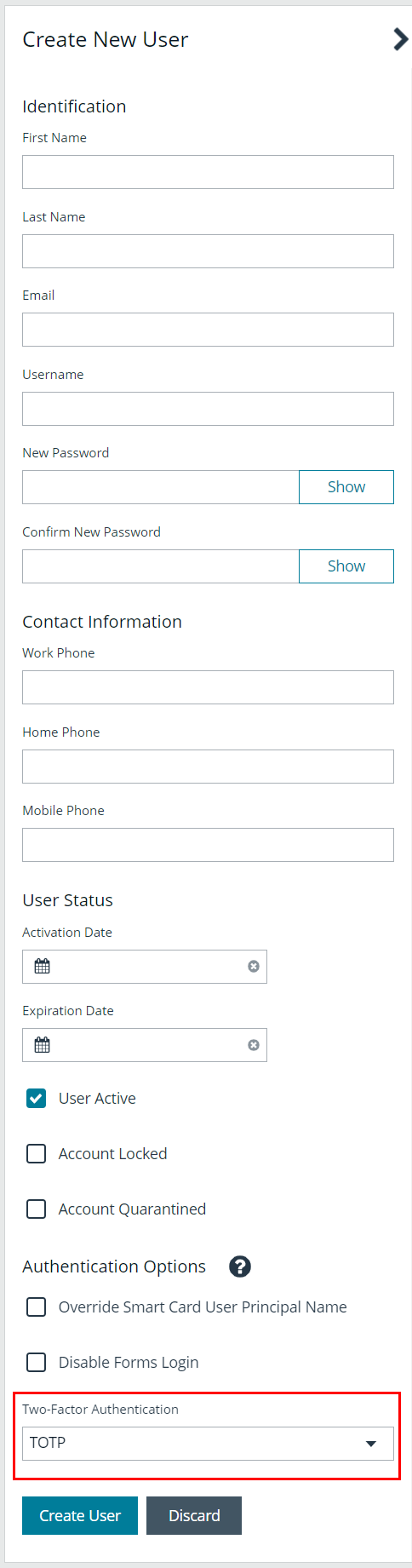 Set TOTP Two-Factor Authentication Option on a User Account in BeyondInsight