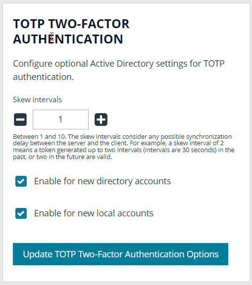 Configure Active Directory settings for TOTP authentication in BeyondInsight