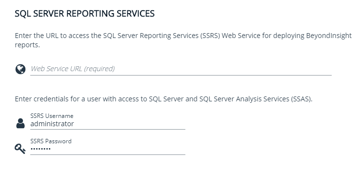 Screenshot of the SQL Server Reporting Services screen