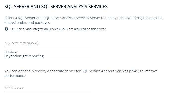 Screenshot of the SQL Server Analysis Services screen