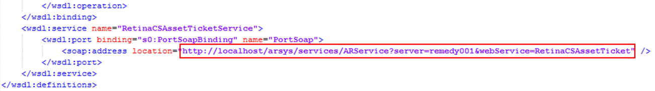 Web Service URL where data will be exported