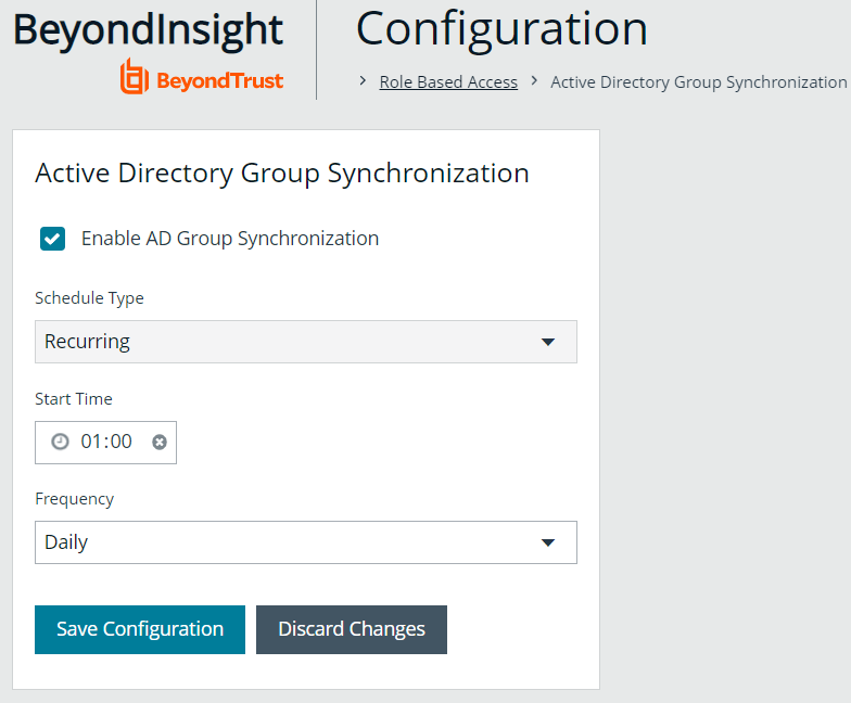 Enable Active Directory Group Synchronization inBeyondInsight