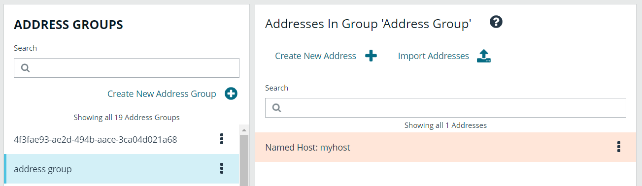 Manually add a new address or import addresses into an address group in BeyondInsight.