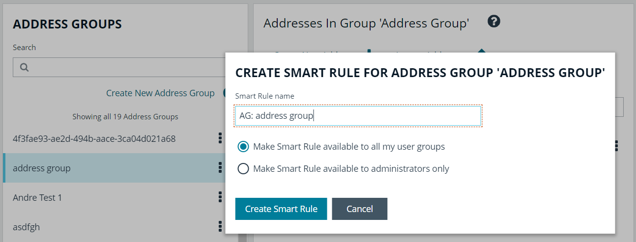 Create Smart Rule from Address Group