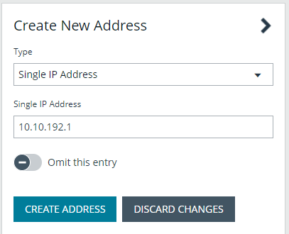 Manually add a single IP address when creating an address group.