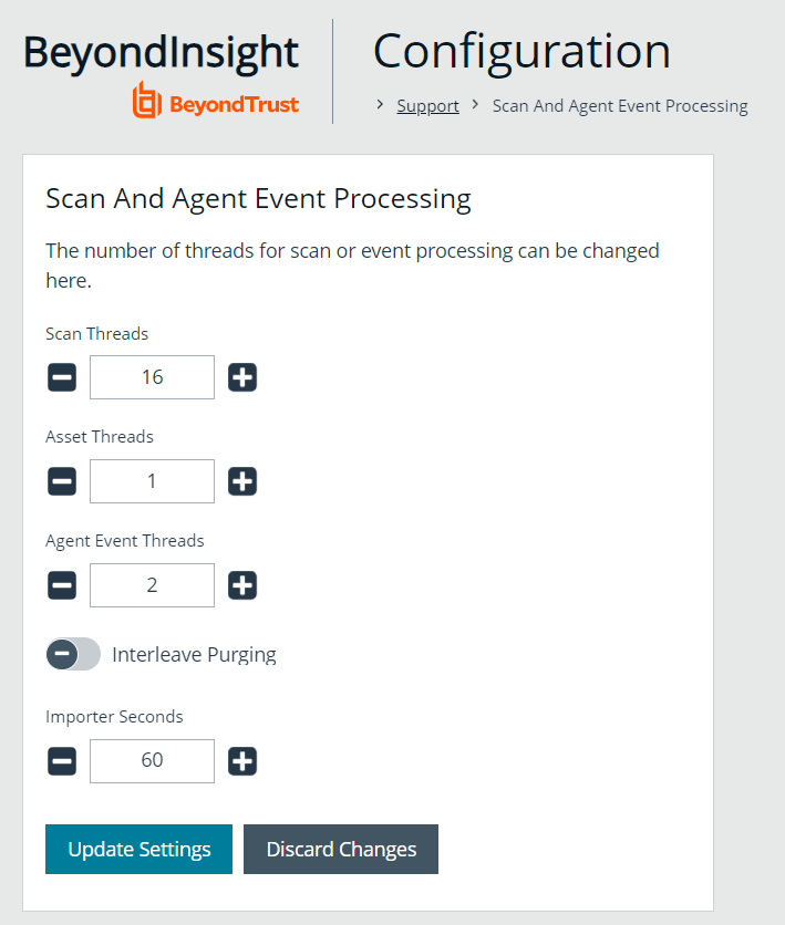 Scan and Agent Event Processing Options in BeyondInsight