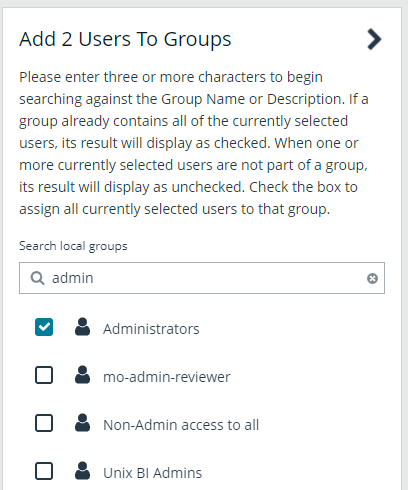 Add Users to Groups - Search local groups in BeyondInsight