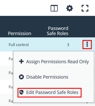 Edit Password Safe Roles