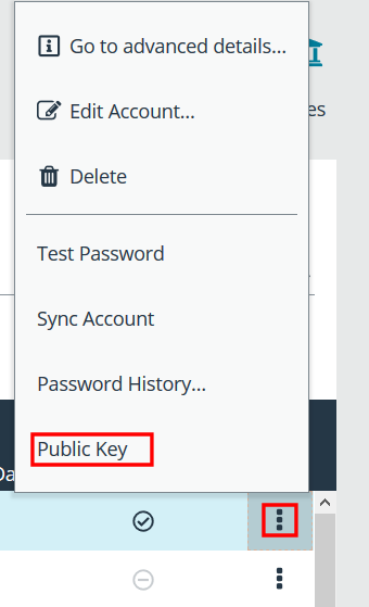Screenshot of Managed Account - Public Key
