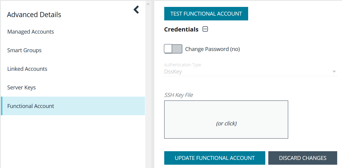 Screenshot of testing the functional account on the managed system.