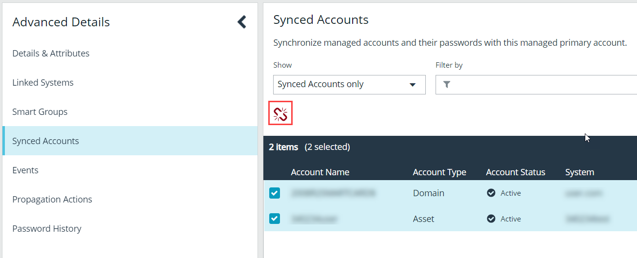 Unsync a managed account