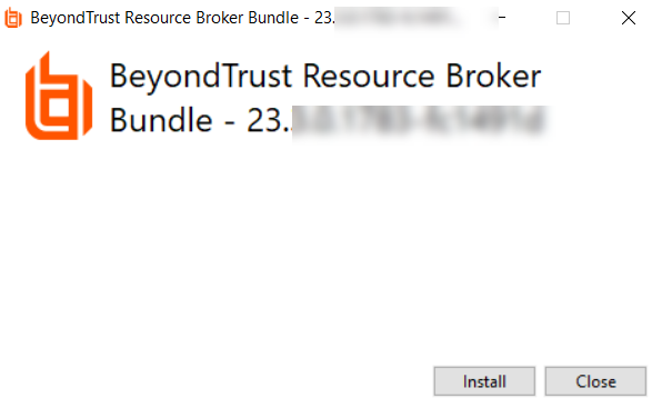 First Screen in the BeyondTrust Resource Broker Bundle Install Wizard
