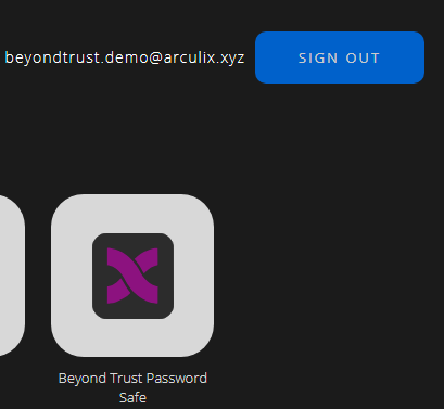 Password Safe app in Arculix portal.