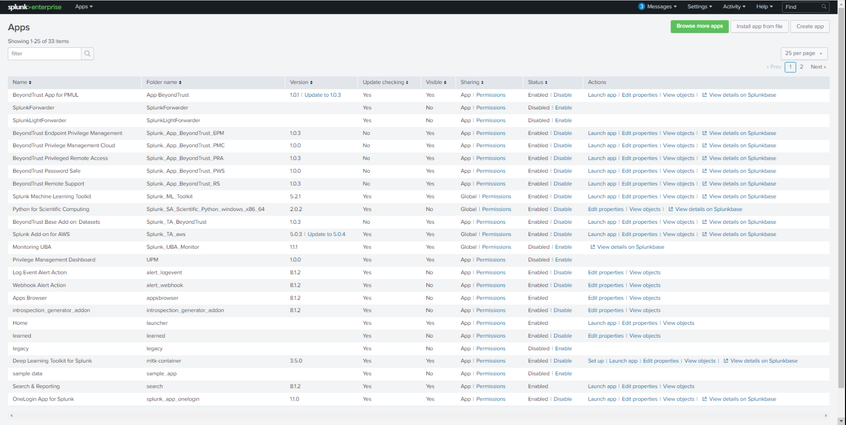Browse apps in Splunk to find the Password Safe app.