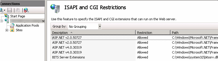 ISAPI and CGI Restrictions