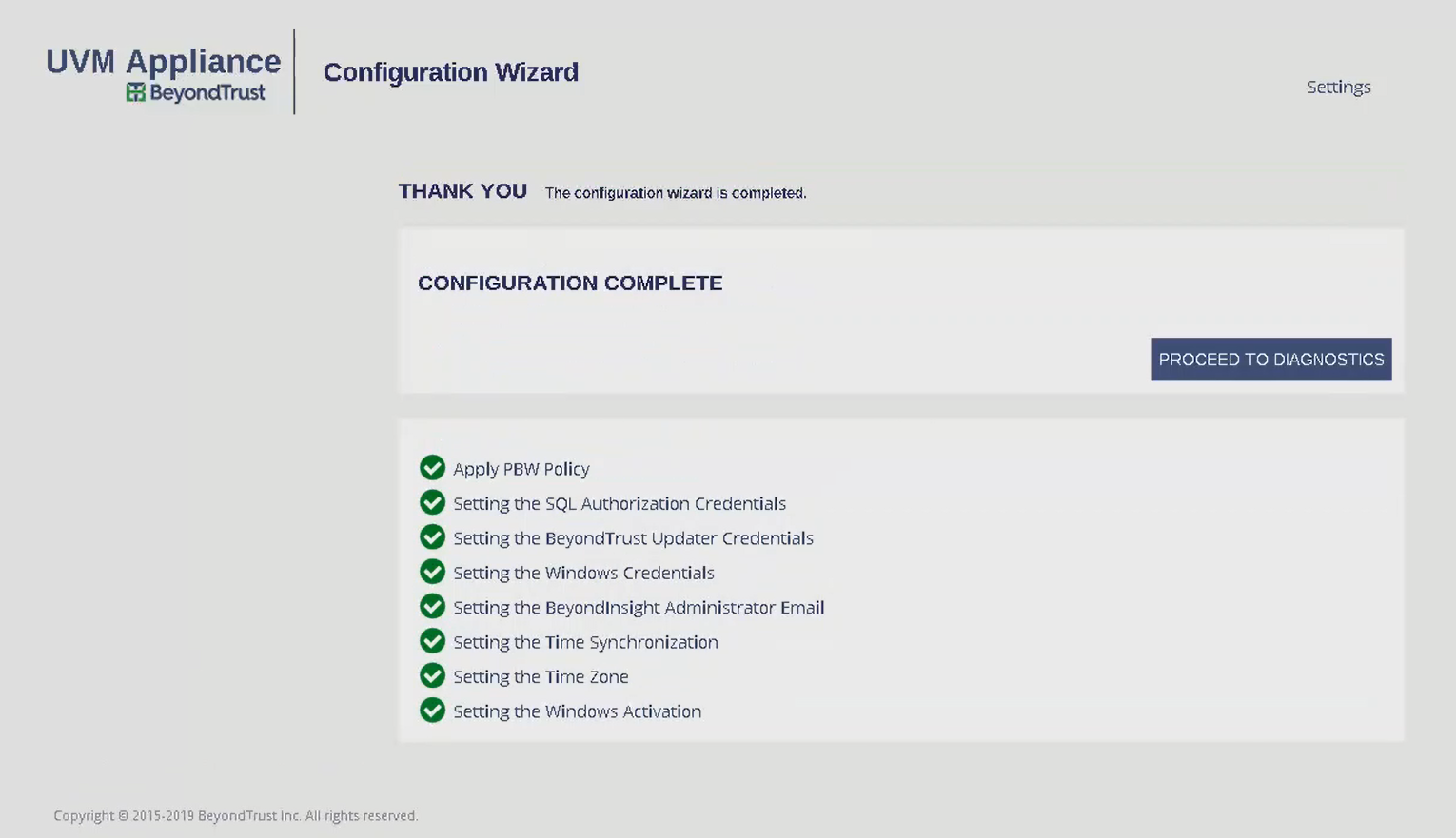 Screenshot of the Configuration Complete page in the Configuration Wizard