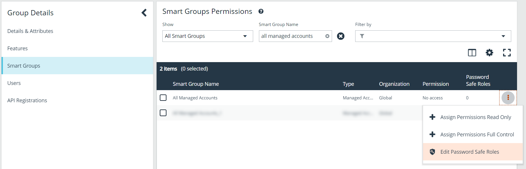 Edit Password Safe Roles for ServiceNow local Group