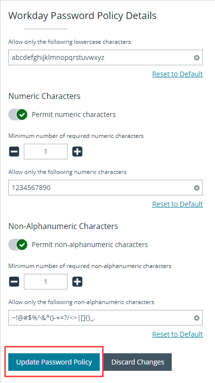 Add password policy details