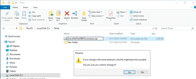 Rename the downloaded JAR file extension to a .zip extension.