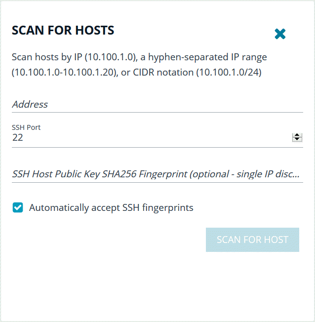 Check the box to automatically accept SSH fingerprints.
