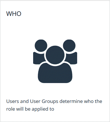 Users and User Groups determine who the role will be applied to.