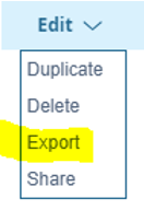File export menu in Trellix ePO Endpoint Privilege Management integration.