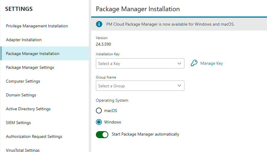 Install Endpoint Privilege Management Package Manager.