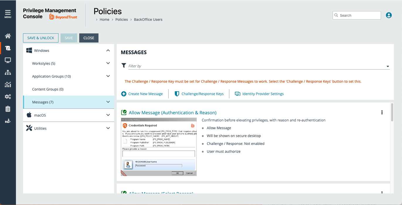 Select Idenity Provider Settings in PM Cloud Policy Editor 