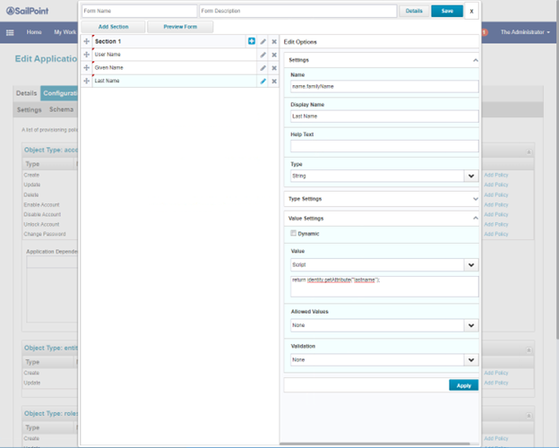 Set attribute familyName in IdentityIQ for PM Cloud integration.