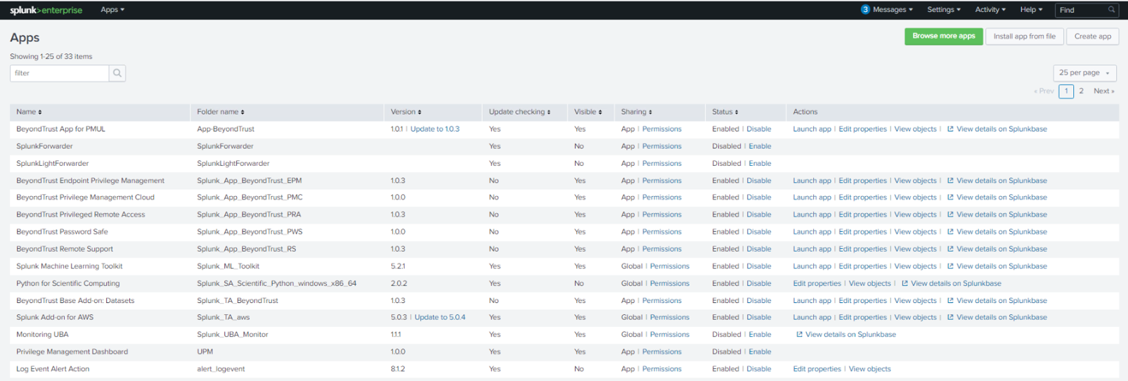 Access the Endpoint Privilege Management app in Splunk.