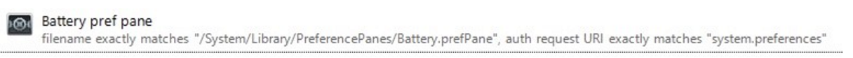 Privilege Management for Mac adding Battery Preference pane details