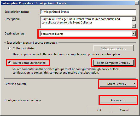 Configure event subscriptions in the Event Viewer.