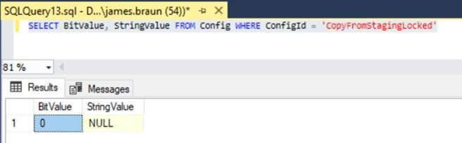 Verify that the SQL Query reflects the correct parameters.