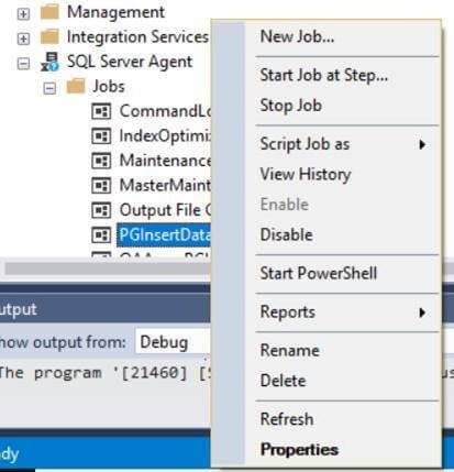 Right-click the SQL Server Agent Job to Disable it.