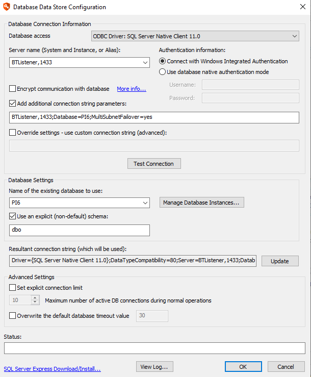 Connect to a SQL Server database configured using SQL AlwaysOn