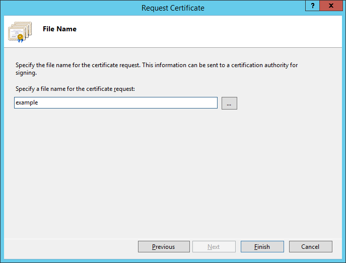 Request Certificate - File Name