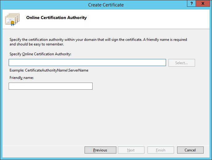 Create Certificate - Online Certification Authority