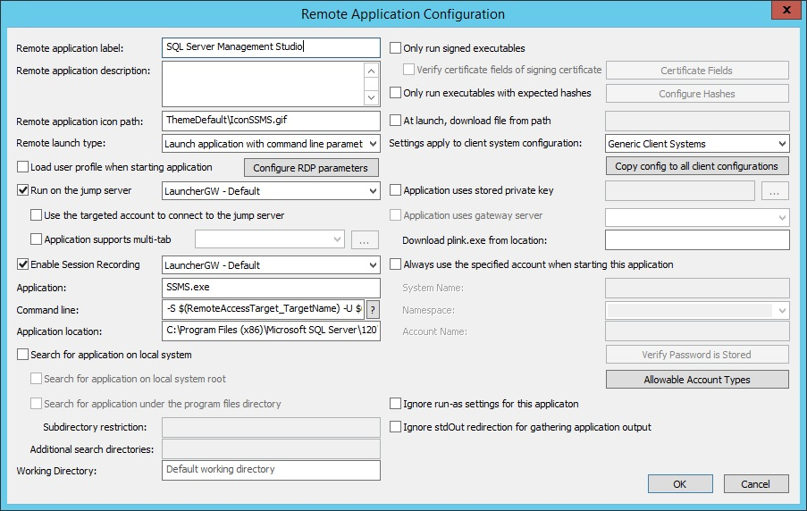 Remote Application Configuration