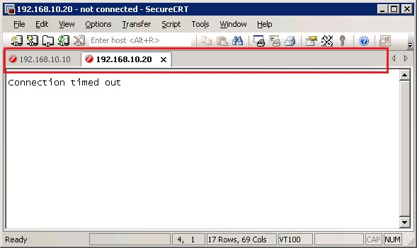 SecureCRT with two connections